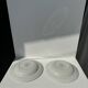 Set of 2 blue deep plates, Saint Amand earthenware, La Baule model, hand painted