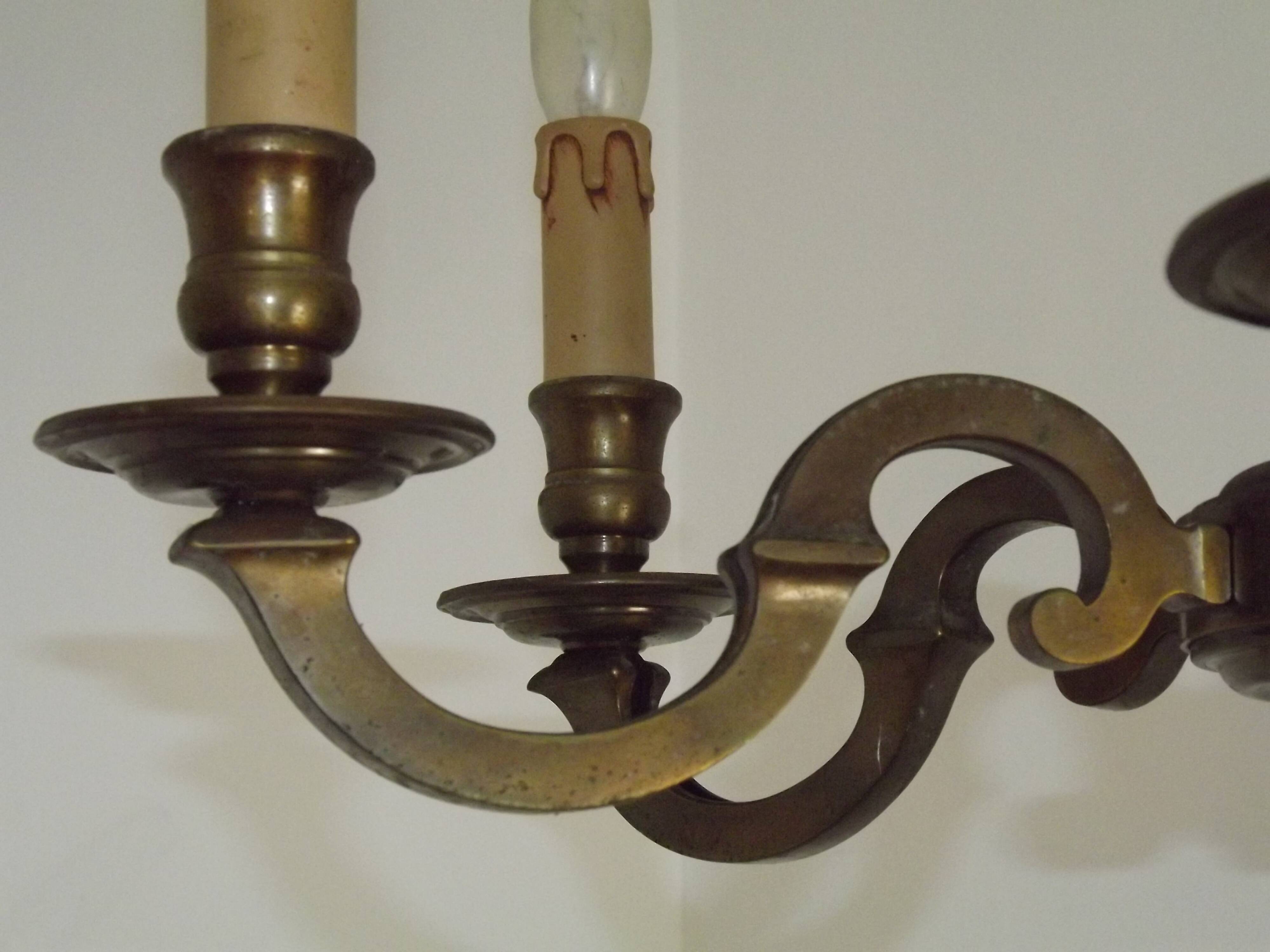 French Mid Century Brass & Copper 6 Light Traditional Style Chandelier 5571