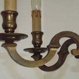 French Mid Century Brass & Copper 6 Light Traditional Style Chandelier 5571