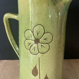 Green ceramic pitcher
