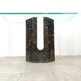 Console en marbre noir par Cattelan Italie, 1980