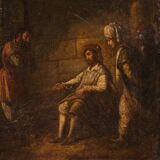 Religious painting The parable of the unfaithful farmer from the 17th century