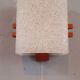 Pair of wall lamps 60s Scandinavian style teak and plexis granite