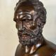 Bronze bust representing a philosopher after the Antique, 19th century, foundry Luppens.