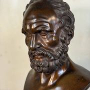 Bronze bust representing a philosopher after the Antique, 19th century, foundry Luppens.