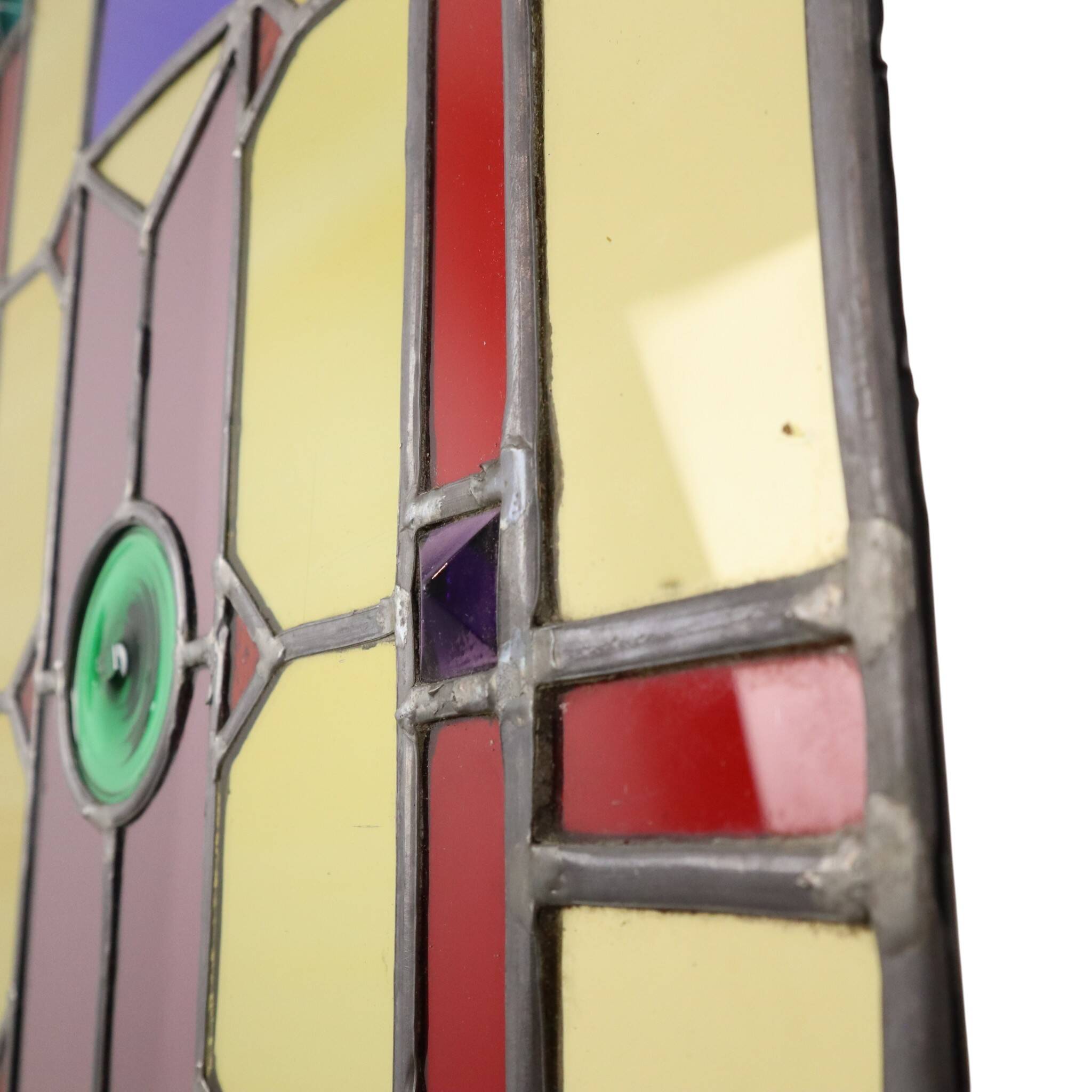 Large Colorful Stained-Glass Medallion