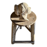 Beige plaster wall bust by Walter De Buck — figurative expressionist female head, wall-mounted