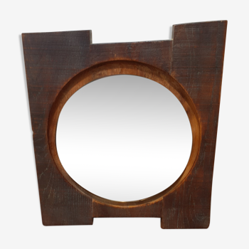 Brutalist mirror 1970s - 41x36cm