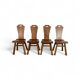 4 x Mid-century brutalist dining chairs, Belgium / 1970s