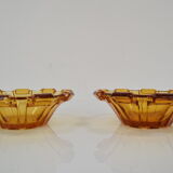 Set of two bowls/bohemia glass, 1950´s