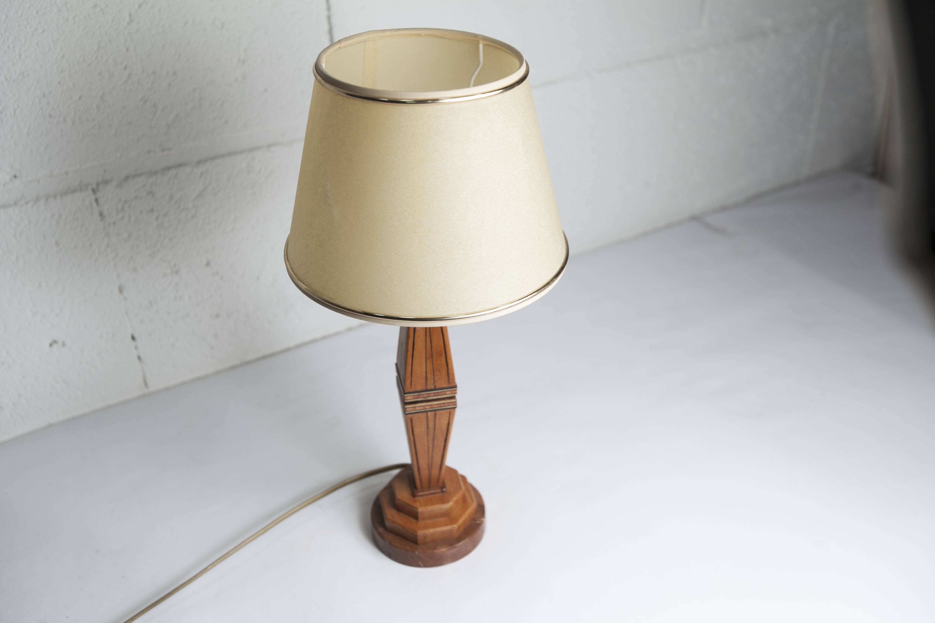 Table lamp 1930 art deco wood Verona marble
