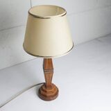 Lampe à poser 1930 art déco bois marbre de Verone