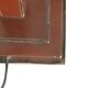 Leather lamp, saddle-stitched, 1960s vintage France.
