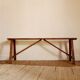 Old country farm bench in wood