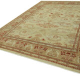 Hand-Knotted Anatolian One of a Kind 1970s 263 cm x 361 cm Beige Wool Carpet