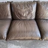 Michel Cadestin 1970s Dark Brown Leather 4-Piece Modular Sofa for Airborne