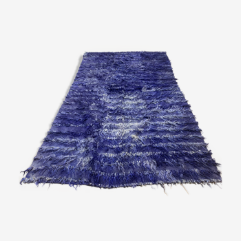 Antique Turkish Shabby Wool Rug 200x125 cm Blue, shabby chic, shaggy, shag pile