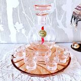 Rosé liqueur service in Hartzvillier crystal, handmade in France