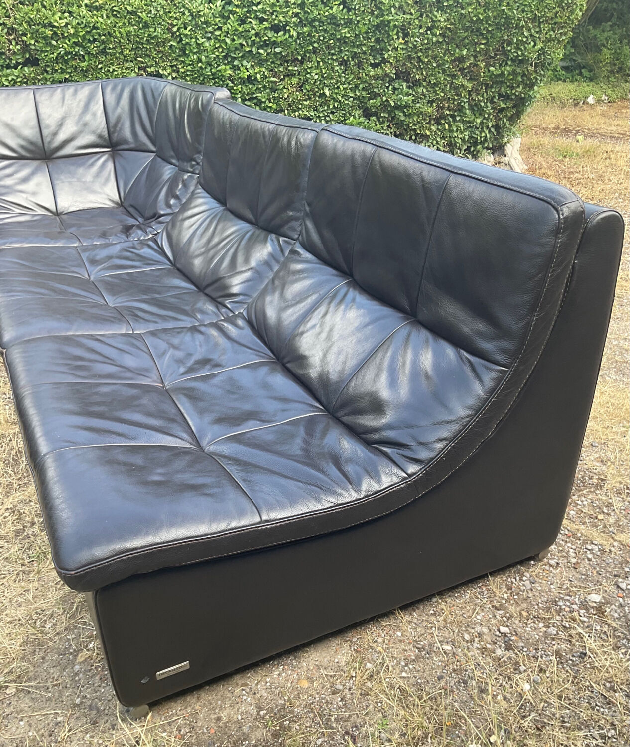 Incanto Italy modular corner sofa in brown leather