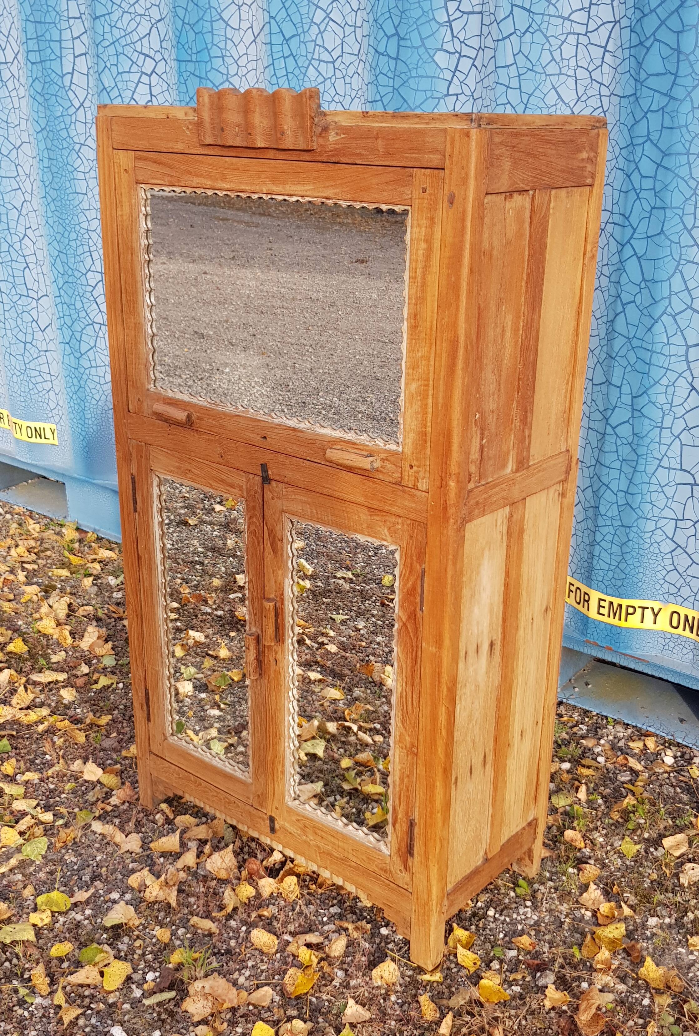 Old Art Deco radio cabinet in Burmese teak