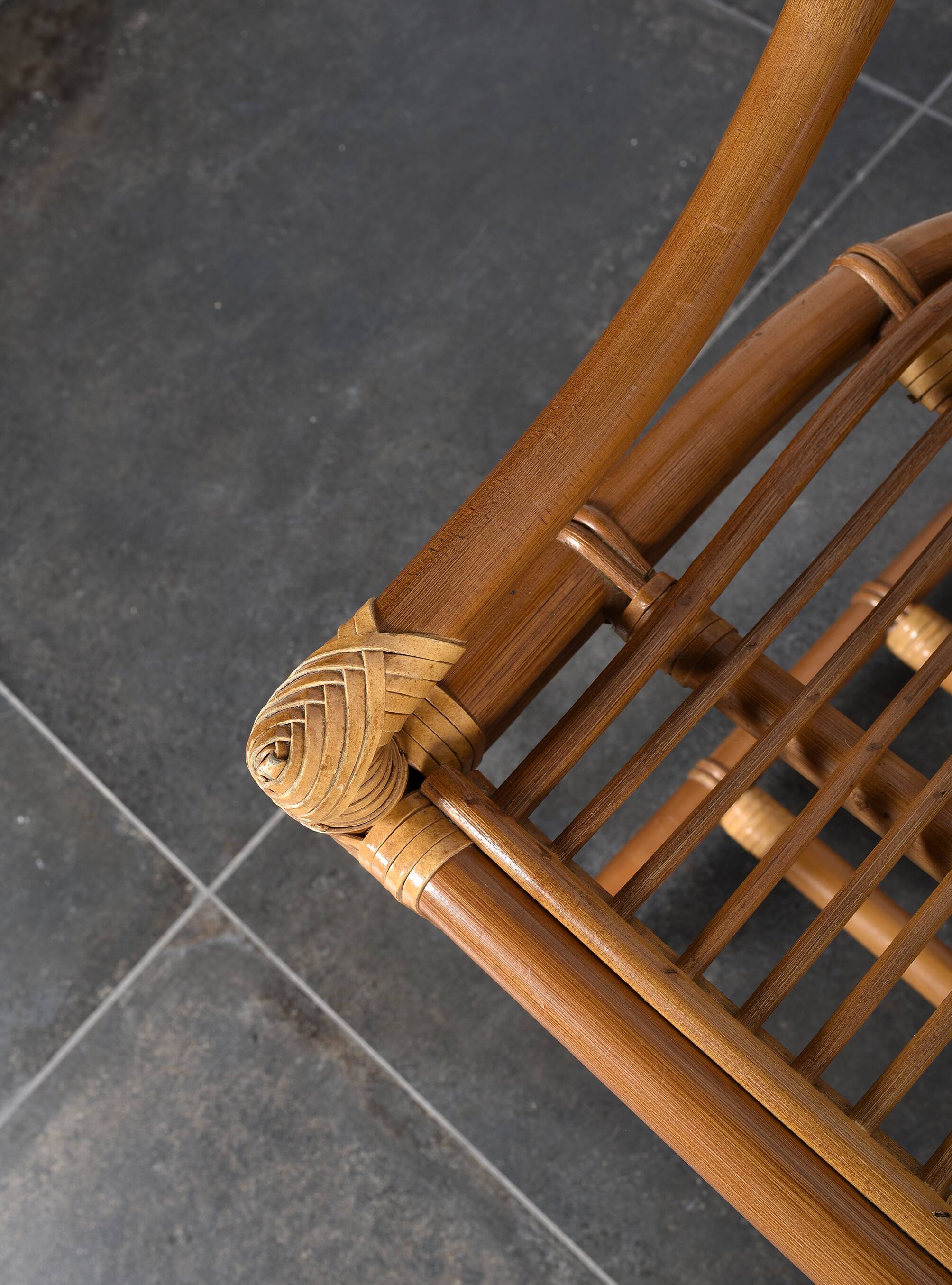 Set of 4 rattan armchairs