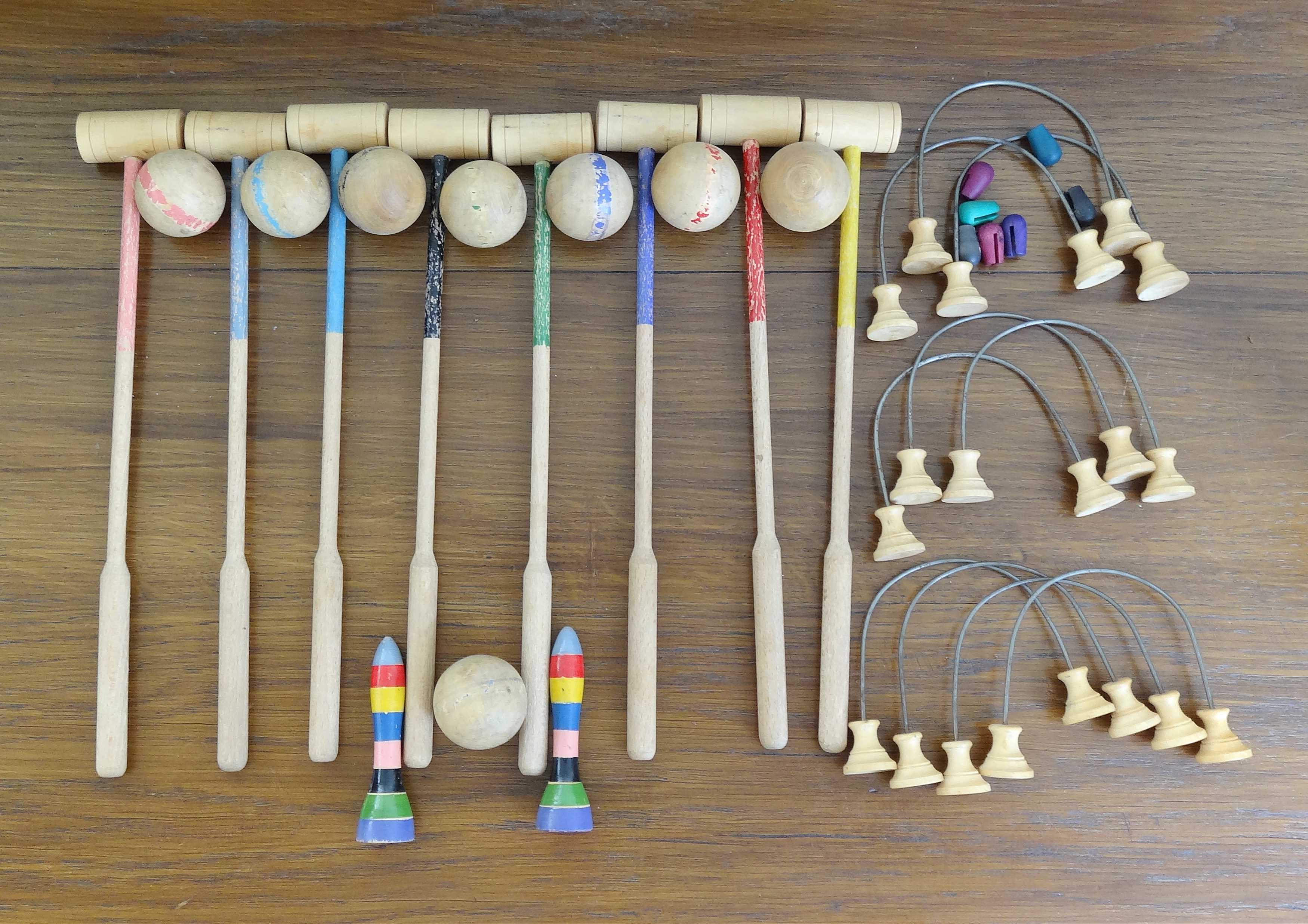 Croquet de salon en bois 8 personnes vintage