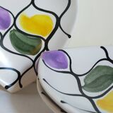 Three vintage free-form ceramic ravine dishes from the 1950s