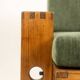 Pair of modernist style armchairs in pitch pine. 1960s.