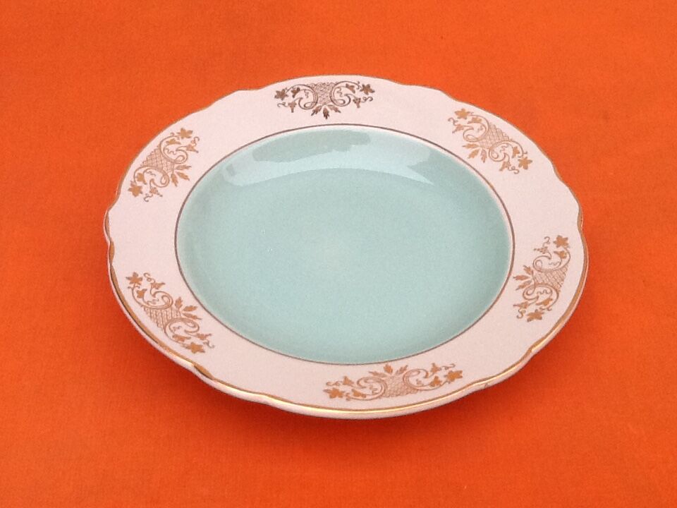1950s 6 hollow plates Earthenware with gilding Diameter: 240mm