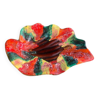 Fruit bowl in glazed ceramic stamped Vallauris, vintage 1960