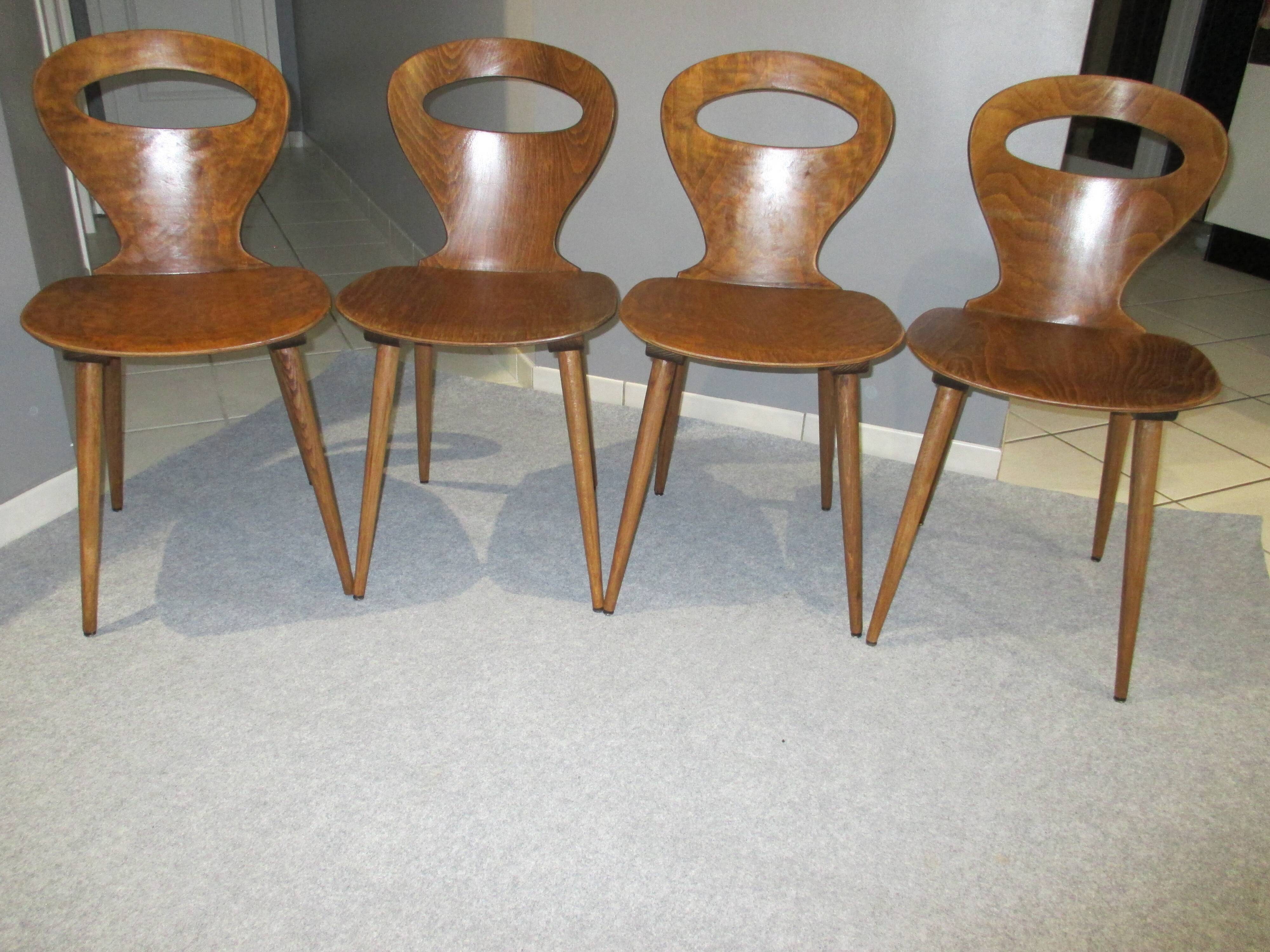 Suite 4 chairs Bistro Baumann model Ant 1960