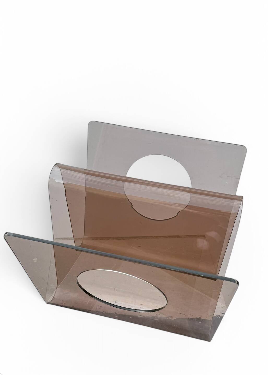 Design magazine rack in Plexiglass by Michel Dumas