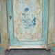Buffet d'angle vintage peint main style français dessus marbré