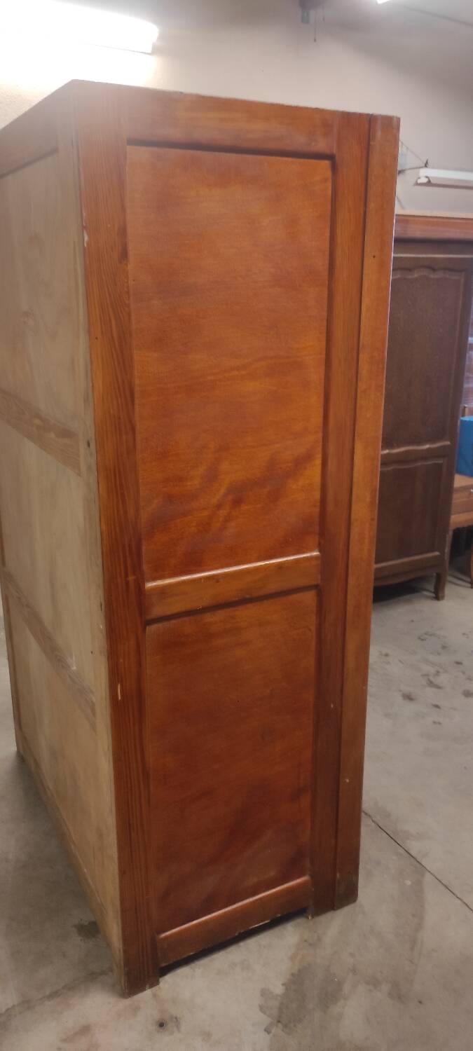 Parisian wardrobe vintags sliding doors in old pitch pine 193x115.5 cm