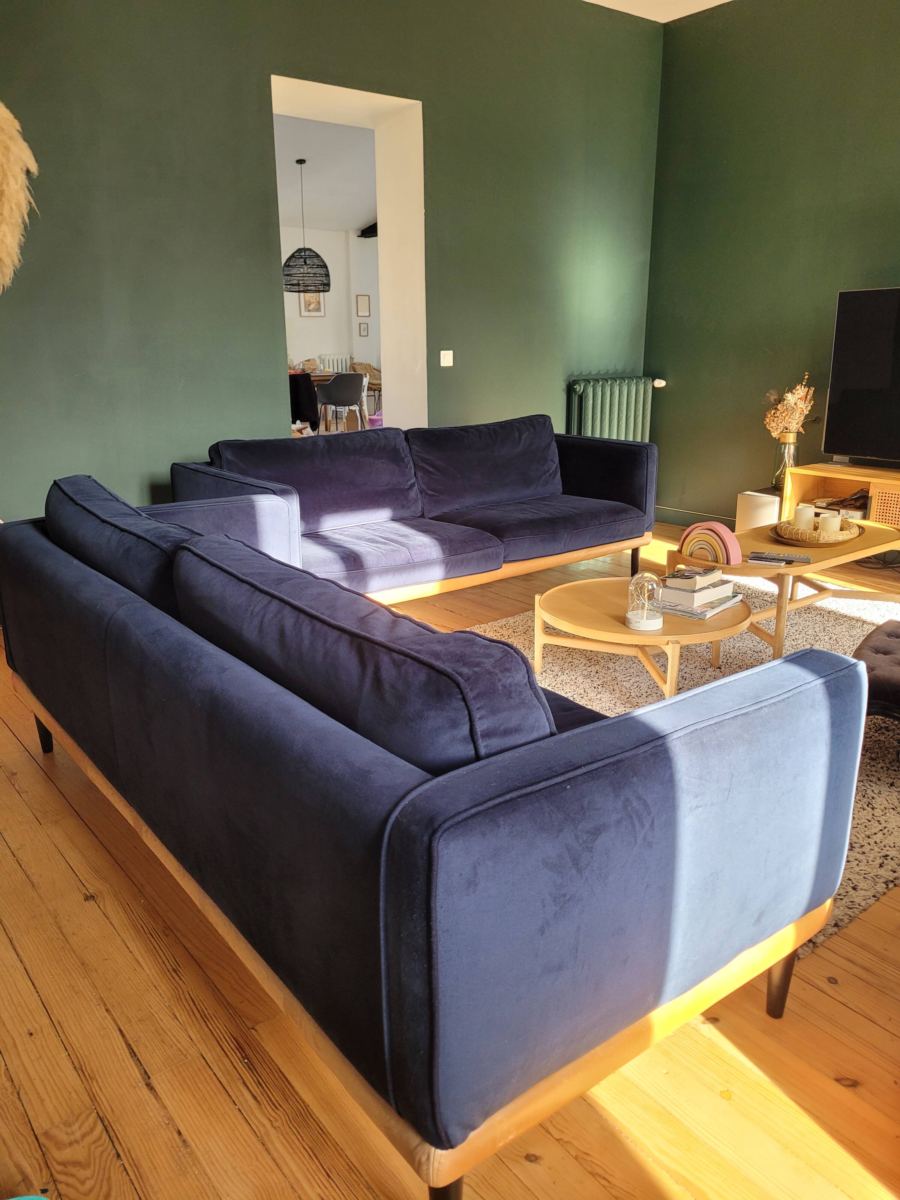 Georgio 3-seater sofa by HABITAT, midnight blue velvet