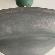 Large vintage lustra suspension light fixture large translucent green basin - SCE made in France