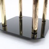 Italian cut glass and brass side table, 1970s