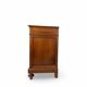 Antique walnut commode with bronze handles in the shape of a lion's mask,