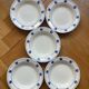 Deep plates with blue apple pattern