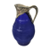 Former pitcher carafe art de blue moulded glass - vintage metal anse