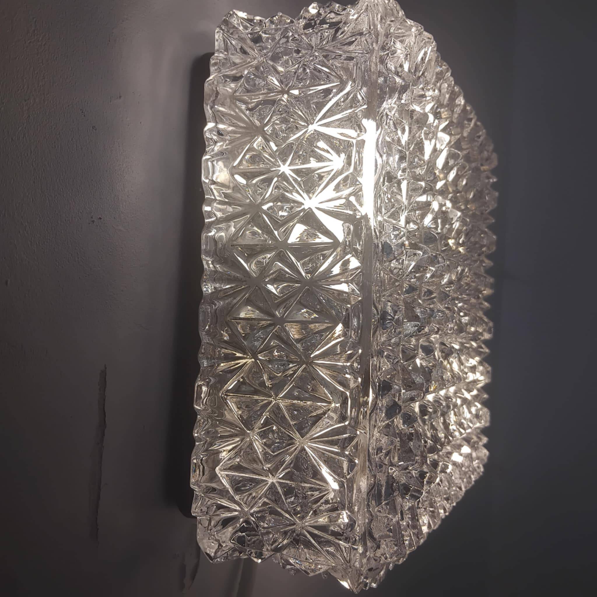 Plafonnier, applique en verre moulé, 1970
