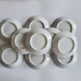 Series of 10 Fine Porcelain Cups and Saucers with Japanese Decor