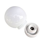 Industrial wall lamp, white, glass, FOTON, Poland, 1960s.