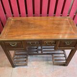 Ancien bureau en bois d'orme, époque Qing du XIXème siècle, ouvrant en façade par 4 tiroirs