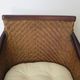 Colonial style armchair - woven rattan and exotic wood - vintage