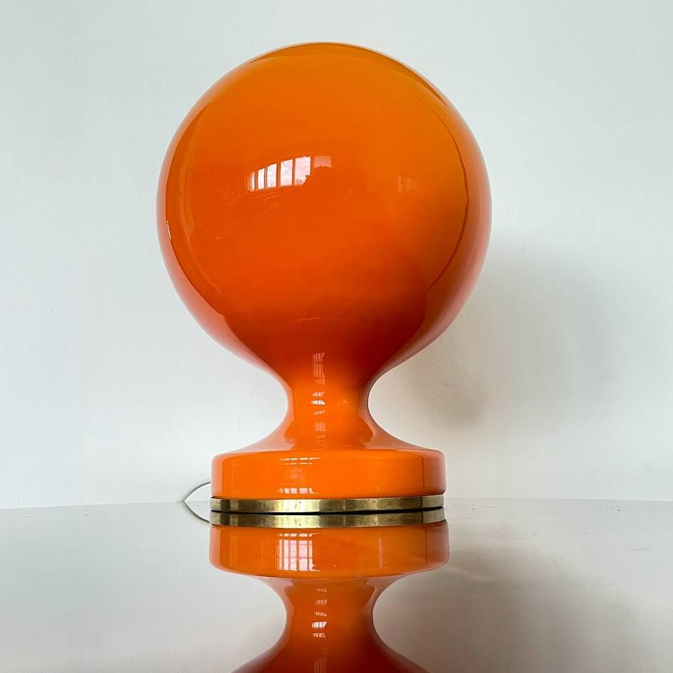 Opal glass desk lamp, Czechoslovakia