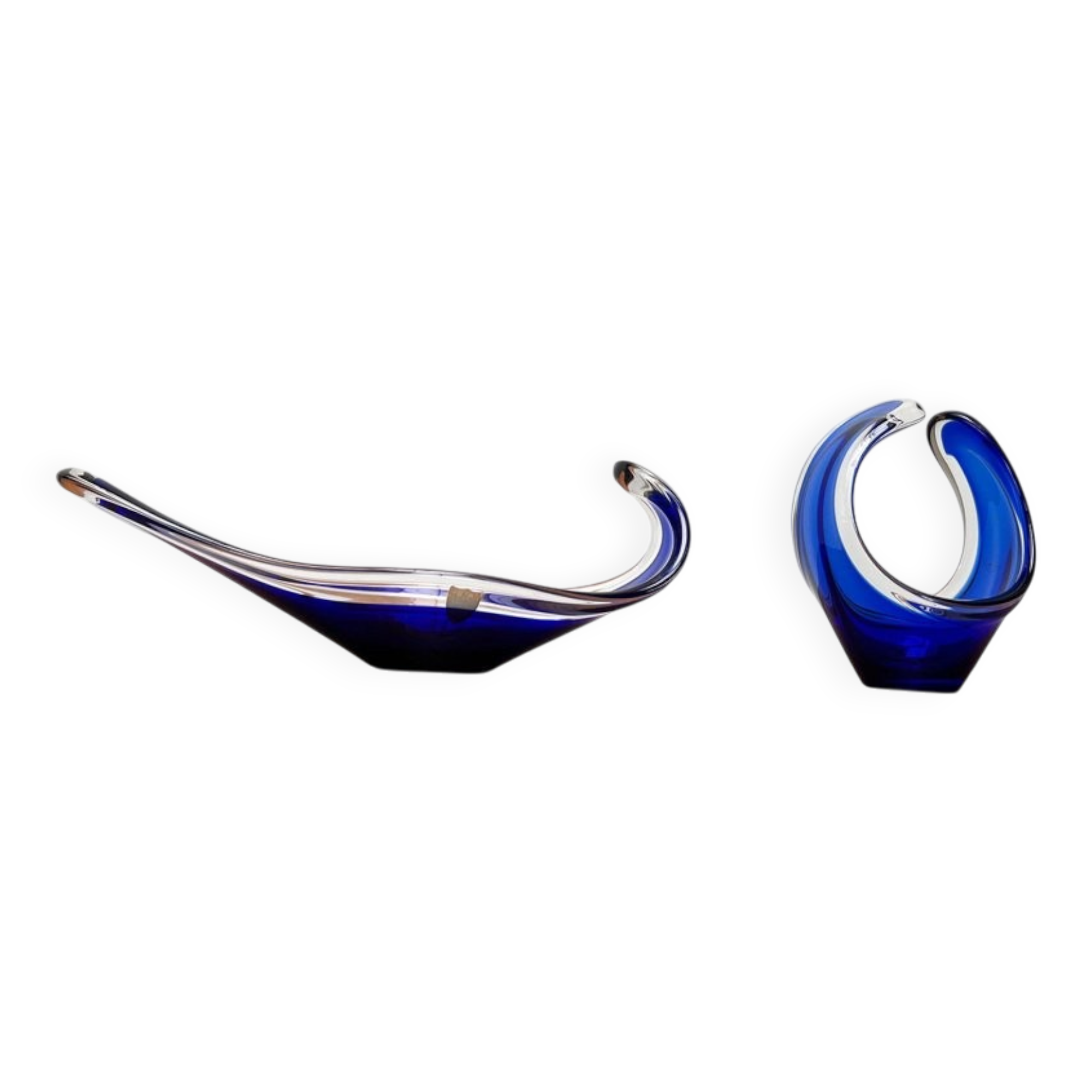 Vintage vase and bowl in art glass from Bayel, France, 1970s, set of 2.