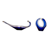 Vintage vase and bowl in art glass from Bayel, France, 1970s, set of 2.