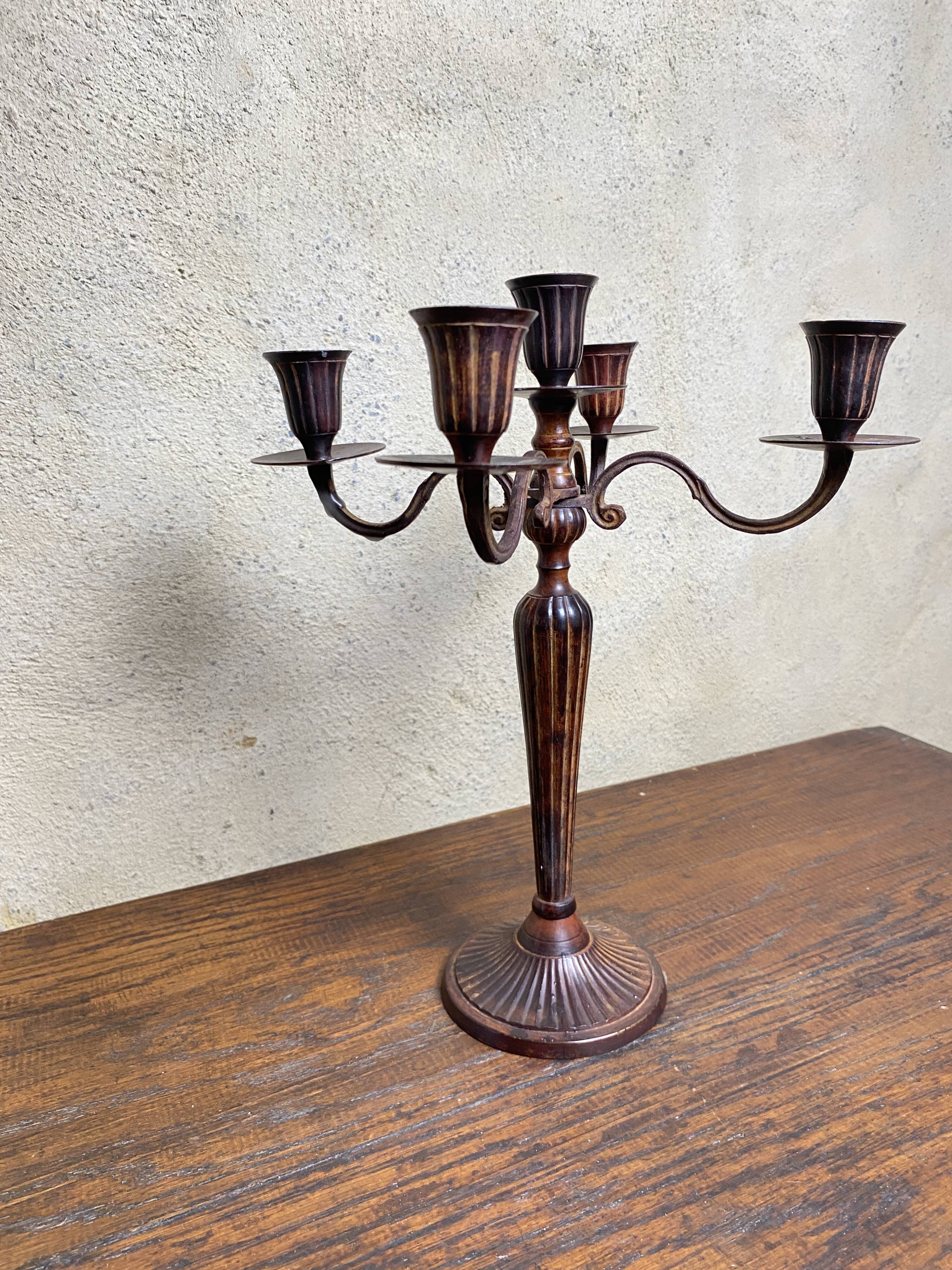 Large 19th century wrought iron candlestick
