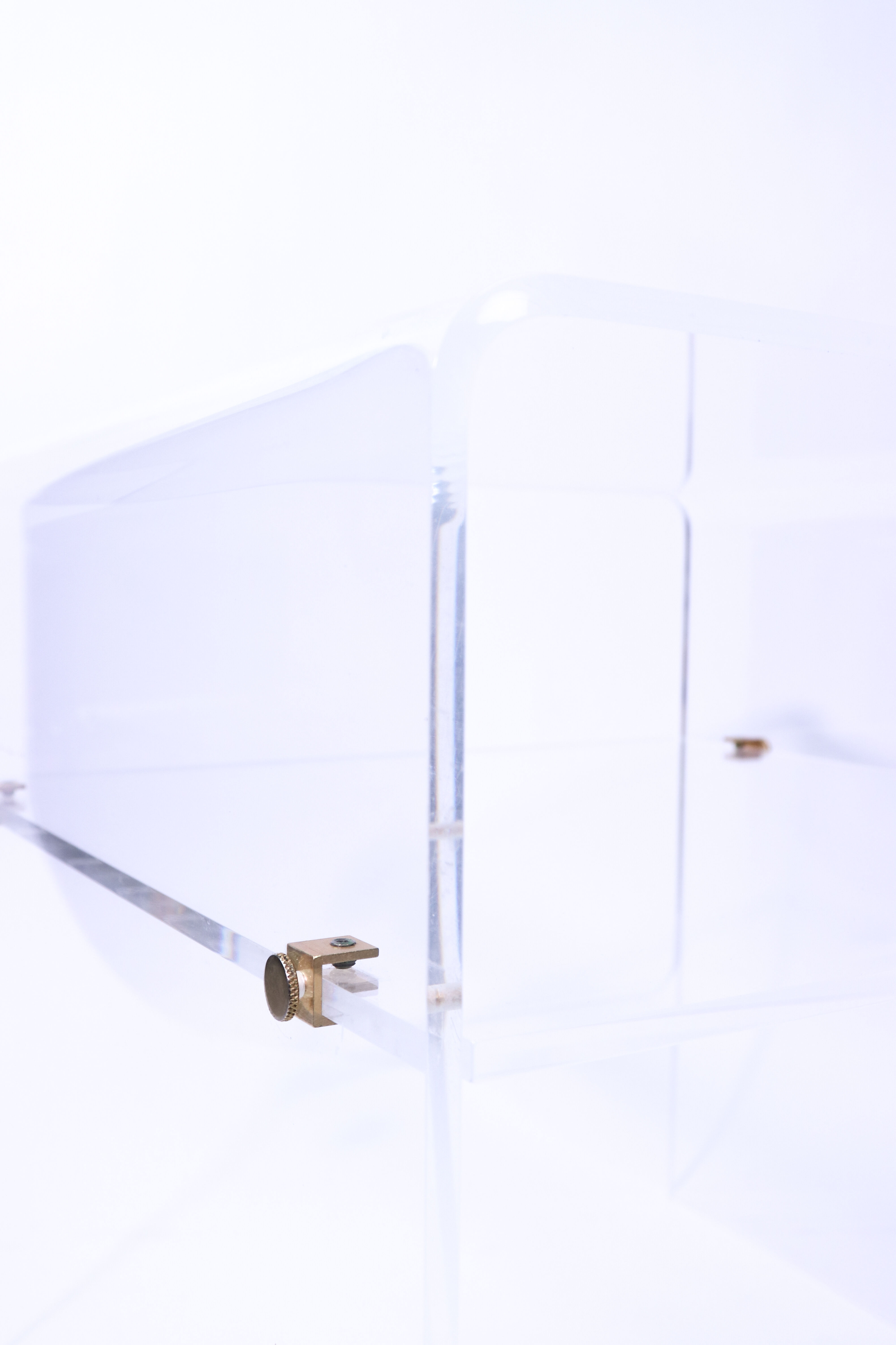 David Lange plexiglass side table